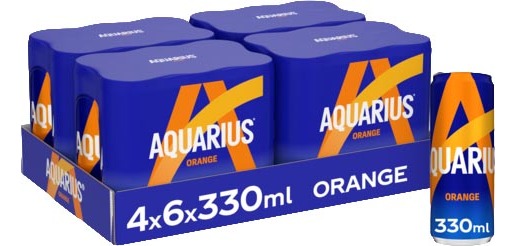 Aquarius Lemon boisson rafraîchissante, canette de 33 cl, paquet de 24 pièces