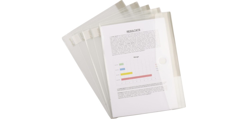 Tarifold Kollektion Dokumententaschen für Format A4 (316 x 240 mm), Packung mit 5 Stück