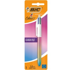 Bic 4 Colours Gradient stylo bille 4 couleurs, moyen, 4 couleurs d'encre classique, sous blister