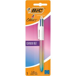 Bic Colours Gradient 4-kleurenbalpen, medium, klassieke inktkleuren, op blister