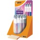 Bic Colours Gradient 4-kleurenbalpen, medium, klassieke inktkleuren, display van 30 stuks