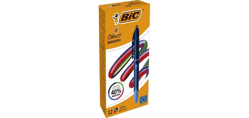 BIC Colours Smooth Drop 4-kleurenbalpen, medium