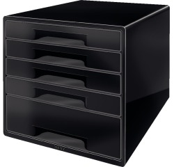 Leitz Dual Black drawer unit with 5 drawers, black