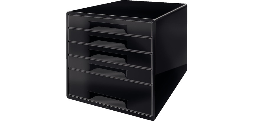 Leitz Dual Black bloc à tiroirs avec 5 tiroirs, noir