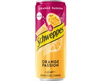 Schweppes Orange Passion frisdrank, sleek blik van 33 cl, pak van 24 stuks