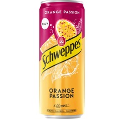 Schweppes Orange Passion frisdrank, sleek blik van 33 cl, pak van 24 stuks