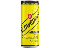 Schweppes Indian Tonic Zero frisdrank, blikje van 33 cl, pak van 24 stuks
