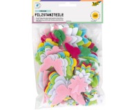 Folia formes feutrine adhésives Printemps, blister de 112 pièces
