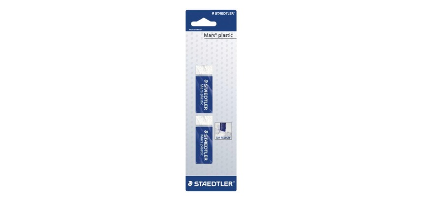 Staedtler Mars Plastic eraser, white, blister pack of 2 pieces