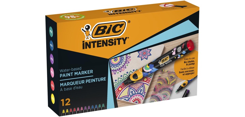 BIC Intensity marqueur peinture, couleurs assorties, set de 12 pièces