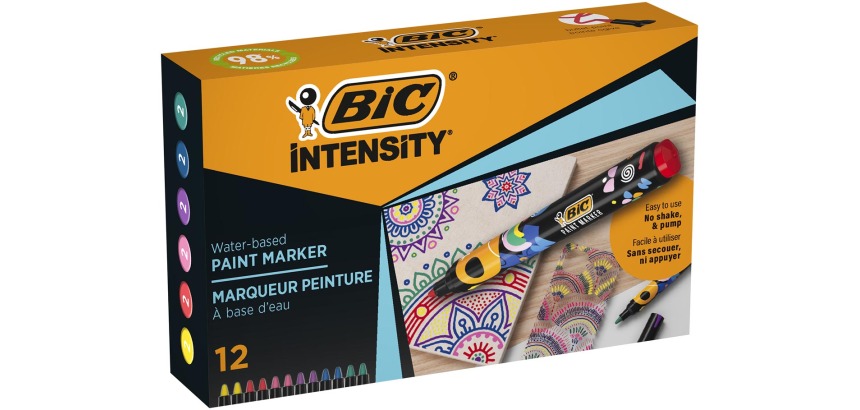 BIC Intensity marqueur peinture, couleurs assorties, set de 12 pièces
