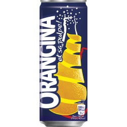 Orangina frisdrank, blikje van 33 cl, pak van 24 stuks