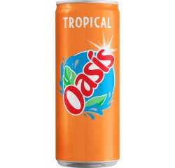 Oasis Tropical Fruchtsaft, schlanke 33 cl Dose, Packung mit 24 Stück