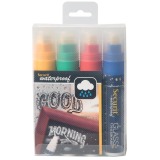Securit Waterproof krijtmarker large, etui met 4 stuks in geassorteerde kleuren