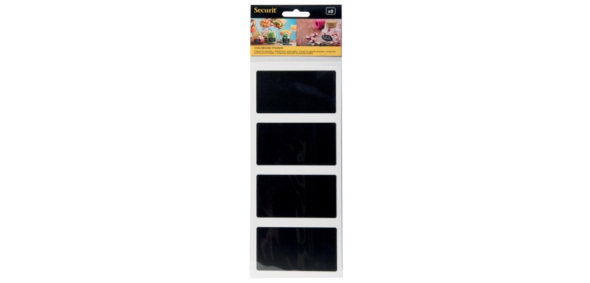 Self-adhesive slate label, rectangular, blister pack of 8 pieces