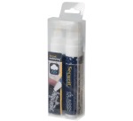 Securit Waterproof chalk marker large white, blister pack with 2 pieces