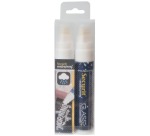 Securit Waterproof chalk marker large white, blister pack with 2 pieces