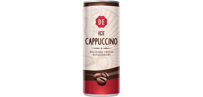 Douwe Egberts iced coffee, Cappuccino, 25 cl can, pack of 12 pieces