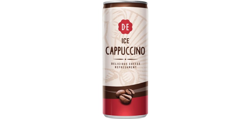 Douwe Egberts iced coffee, Cappuccino, 25 cl can, pack of 12 pieces