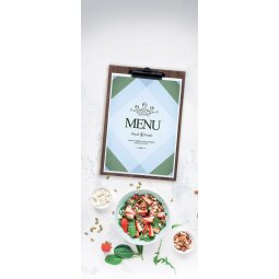 Securit protège-menu Clipboard, ft 33 x 23 cm, en bois de noyer