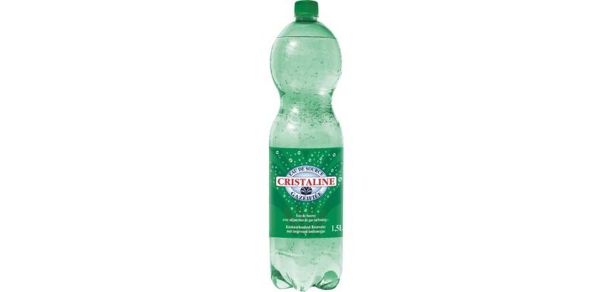 Cristaline eau pétillante, bouteille de 1,5 litre, paquet de 6 pièces