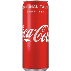 Coca-Cola frisdrank, sleek blik van 25 cl, pak van 24 stuks