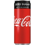 Coca-Cola Zero boisson rafraîchissante, sleek canette de 25 cl, paquet de 24 pièces