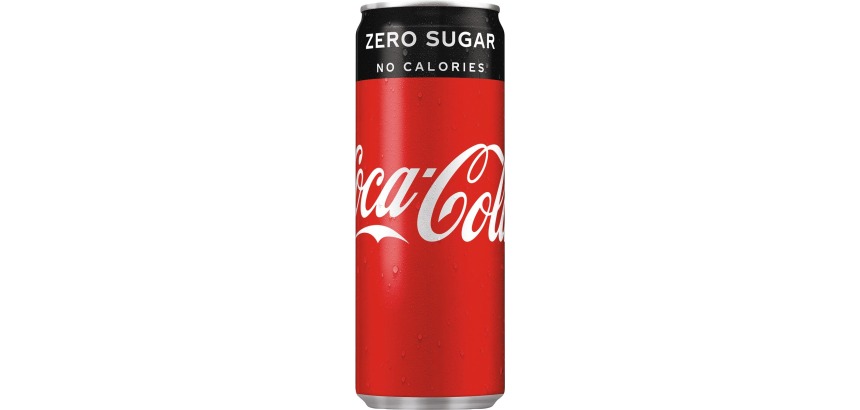 Coca-Cola Zero refreshing drink, sleek 25 cl can, pack of 24 pieces