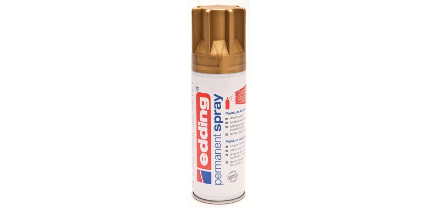 Verfspuitbus edding 5200 permanent spray mat rijkgoud