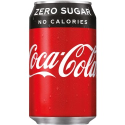 Coca-Cola Zero boisson rafraîchissante, fat canette de 33 cl, paquet de 24 pièces