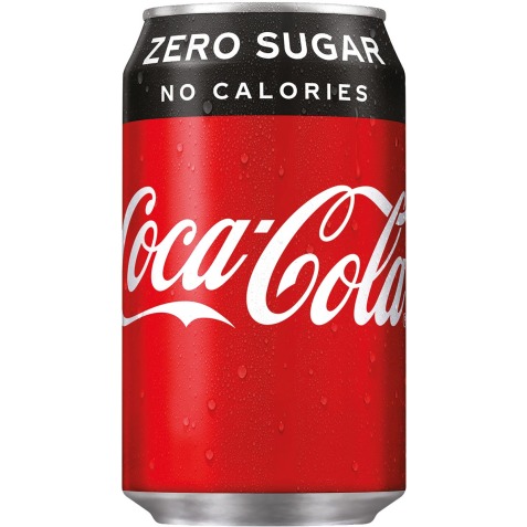 Coca-Cola Zero boisson rafraîchissante, fat canette de 33 cl, paquet de 24 pièces