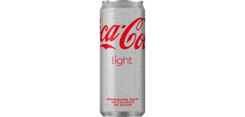 Coca-Cola Light refreshing drink, sleek 33 cl can, pack of 24 pieces