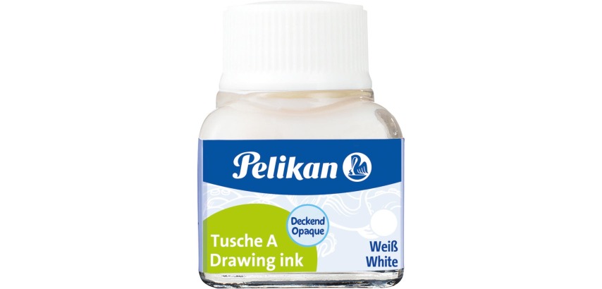 Pelikan India ink, white, 10 ml bottle