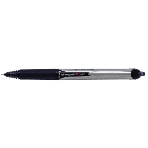 Pilot Roller Hi-Tecpoint V5 RT Retractable, schrijfbreedte 0,25 mm, zwart