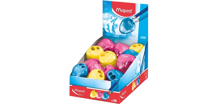 Maped taille-crayon i-gloo, 2 trous, couleurs assorties
