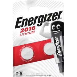 Energizer pile bouton CR2016, blister de 2 pièces