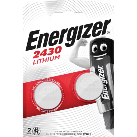 Energizer pile bouton, CR2430, blister 2 pièces