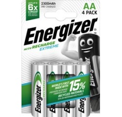 Energizer piles rechargeables Extreme AA, blister de 4 pièces