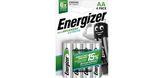 Energizer piles rechargeables Extreme AA, blister de 4 pièces