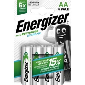 Energizer piles rechargeables Extreme AA, blister de 4 pièces