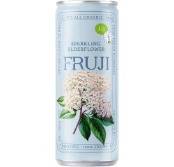 Fruji limonade, sparkling elderflower Bio, canette de 25 cl, paquet de 12 pièces
