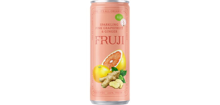 Fruji limonade, sparkling grapefruit & ginger Bio, canette de 25 cl, paquet de 12 pièces