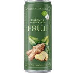 Fruji limonade, sparkling gingerbeer Bio, canette de 25 cl, paquet de 12 pièces
