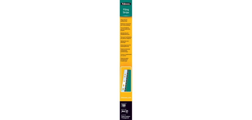 Filestrip Fellowes 21-gaats A4 transparant 100stuks