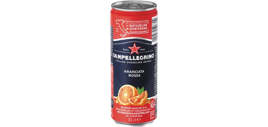 San Pellegrino limonade aranciata rossa, canette mince de 33 cl, paquet de 6 pièces