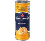 San Pellegrino orange lemonade, slim can
