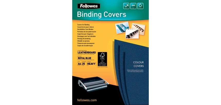 Voorblad Fellowes A4 lederlook royal blauw 25 stuks