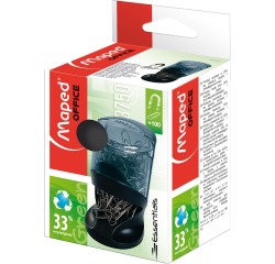 Maped papierklemhouder Essentials Green, grijs/zwart, met 100 paperclips