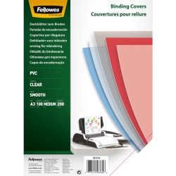 Fellowes omslagen, ft A3, PVC, 200 micron, pak van 100 stuks, transparant