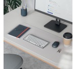 Leitz sous-main et tapis de souris, aspect cuir, ft 80 x 40 cm, gris clair